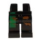 Hips and Black Legs with Green Stripe and Brown Camouflage Spots Print