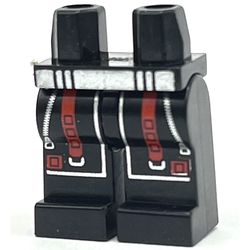 Hips and Black Legs with Silver Zippers and Red Straps Print