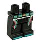Hips and Black Legs with Dark Turquoise Belt, Gold/Magenta Stripes print