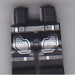 Hips and Black Legs with Dark Bluish Gray Belt and Knee Strap, and Armor Plates Print