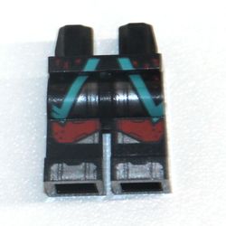 Hips and Black Legs with Dark Turquoise Straps, Red Knee Plates Print