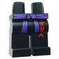 Hips and Black Legs with Dark Purple Sash, Red Asian Symbols print