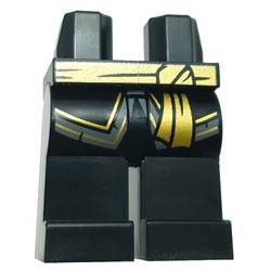 LEGO part 970c03pr0075 Hips and Black Legs with print in Black