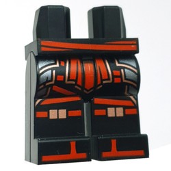 LEGO part 970c03pr0076 Hips and Black Legs with print in Black