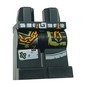 Hips and Black Legs with Silver Belt, Orange Chain, Olive Green Pockets, Silver Knee Pads print