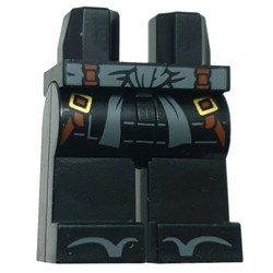 LEGO part 970c03pr0078 Hips and Black Legs with print in Black