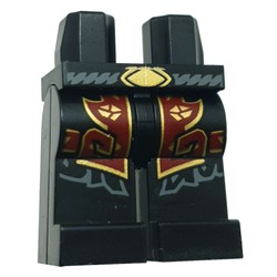 LEGO part 970c03pr0079 Hips and Black Legs with print in Black