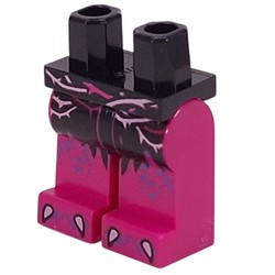 LEGO part 970c37pr0002 Hips and Magenta Legs with print in Black
