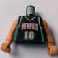 Torso Basketball Jersey, Memphis Grizzlies '16' Print, Long One Piece Arms Nougat (NBA)