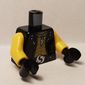Torso Jacket, Bare Chest, White Logo on Back print, Yellow Arms, Black Hands