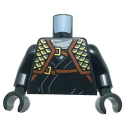 LEGO part 973c03h03pr0109 Torso, Black Arms and Hands with print in Black