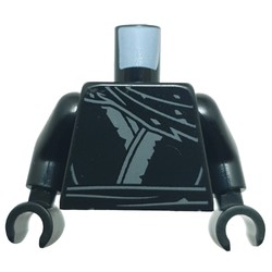 LEGO part 973c03h03pr0110 Torso, Black Arms and Hands with print in Black