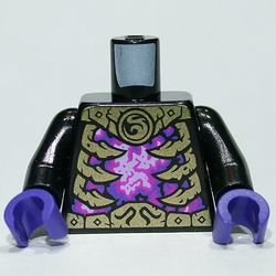 Torso Gold Ribs, Belt, Purple/Pink Chest print, Black Arms, Dark Purple Hands