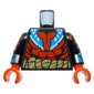 Torso, Red Armor, Dark Tan Rope, Medium Azure/Dark Azure Color print, Black Arms, Red Hands