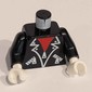 Torso, Jacket, White Zippers, Trim, Red Shirt print, Black Arms, White Hands