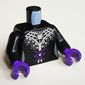 Torso Dress with Silver Spiders and Web, Blue Laces Print, Black Arms, Dark Purple Hands