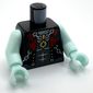 Torso Jacket, Red Collar, Chain print, Light Aqua Arms and Hands