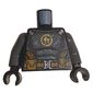 Torso Armor, Dark Bluish Gray Chestplate, Tan Utility Belt, Orange Symbol print, Pearl Titanium Arms, Black Hands