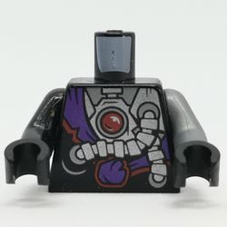 Torso, Odd Arms, Dark Purple Sash, Gear, Rod Light Print, Left Flat Silver Arm, Right Black Arm, Black Hands