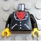 Torso Suit and Red Shirt Print, Black Arms, Yellow Hands