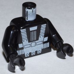 Torso Space Suit, Blacktron I Print (2018 Version), Black Arms and Hands