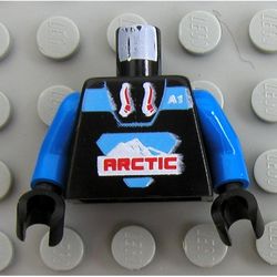 Torso Hoodie with Large Arctic Logo and 'A1' Print, Blue Arms, Black Hands