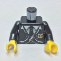Torso Suit and Tie with Hogwarts Crest Print, Black Arms, Yellow Hands