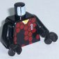 Torso Soccer Goalie Red Hexagons and '1' Print, Black Arms and Hands