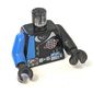 Torso, Odd Arms, Alpha Team Logo, Utility Belt, Gauge and Solid Blue Stripe Print, Left Black Arm, Right Blue Arm, Black Hands