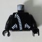 Torso Jacket, Zipper, 2 Zipper Pockets Print, Black Arms and Hands