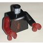 Torso, Odd Arms, Scarab without Silver Outline and X Print, Left Black Arm, Right Dark Red Arm, Dark Red Hands