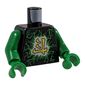 Torso Green and Lime Airjitzu Electricity and Gold '斗' / Dragon Symbol on Back Print, Green Arms and Hands