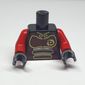 Torso Armor, Dark Red with Gold Striping, Red Arms, Black Hands
