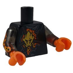 Torso Robe with Brown Rope, Gold Medallion Print, Trans-Brown Arms with Flame Print, Orange Hands