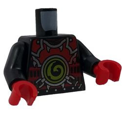 LEGO PART 973c03h22pr9999 Torso Red Armor with Lime Swirl Medallion ...