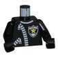 Torso Leather Jacket, Yellow Star Police Badge Print, Black Arms and Hands