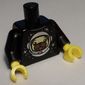 Torso with Dog Head and Space Helmet Print, Black Arms, Yellow Hands