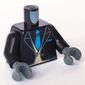Torso Tuxedo Jacket, Dark Azure Tie, Tan Vest over Black Shirt Print, Black Arms, Dark Bluish Gray Hands