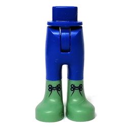 LEGO part 16925c01pr9999 Minidoll Hips and Trousers with Back Pockets and Sand Green Boots Print in Bright Blue/ Blue