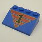 Slope 33° 3 x 4 with Black '1' on Red Striped Triangle Print