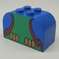Brick Curved 2 x 4 x 2 Double with Parrot, Green Chest, Red Wings Outline Body Print