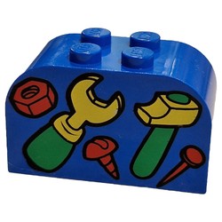 Brick Curved 2 x 4 x 2 Double with Tools Print