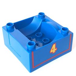 Duplo Train Cab / Tender Base with Bottom Tube, and Thomas & Friends Gordon #4 Print