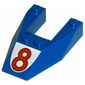 Wedge Sloped 6 x 4 Cutout, No Stud Notches with Red '8' Print