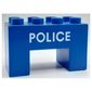 Duplo Brick 2 x 4 x 2 with 2 x 2 Square Arch with 'POLICE' Print