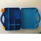 Storage Case, with Rounded Corners, Dark Azure Lid, Yellow Latches