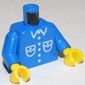 Torso Shirt, Patch Pocket Print, Blue Arms, Yellow Hands