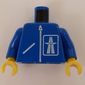 Torso Jacket, Zipper, Highway Logo Print, Blue Arms, Yellow Hands