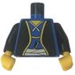 Torso Samurai Robe, Sash and Dagger Print (Shogun), Black Arms, Yellow Hands