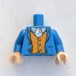Torso Coat with Orange Vest, Buttons, White/Light Blue Scarf Print (Bilbo Baggins), Blue Arms, Light Nougat Hands